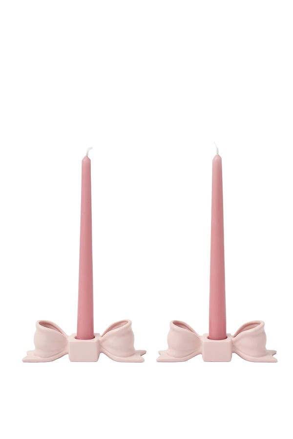 Pair Of Ceramic Bow Candle Holders from Mrs. Alice