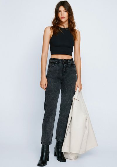 Organic Denim High Waisted Mom Jeans