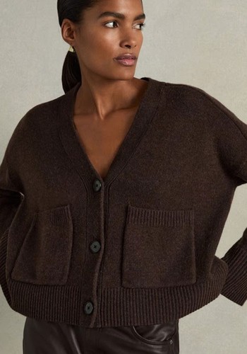 Rosie Wool-Cashmere Patch-Pocket Cardigan* 