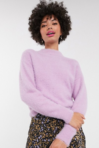 Crew Neck Textured Oversized Jumper from Monki