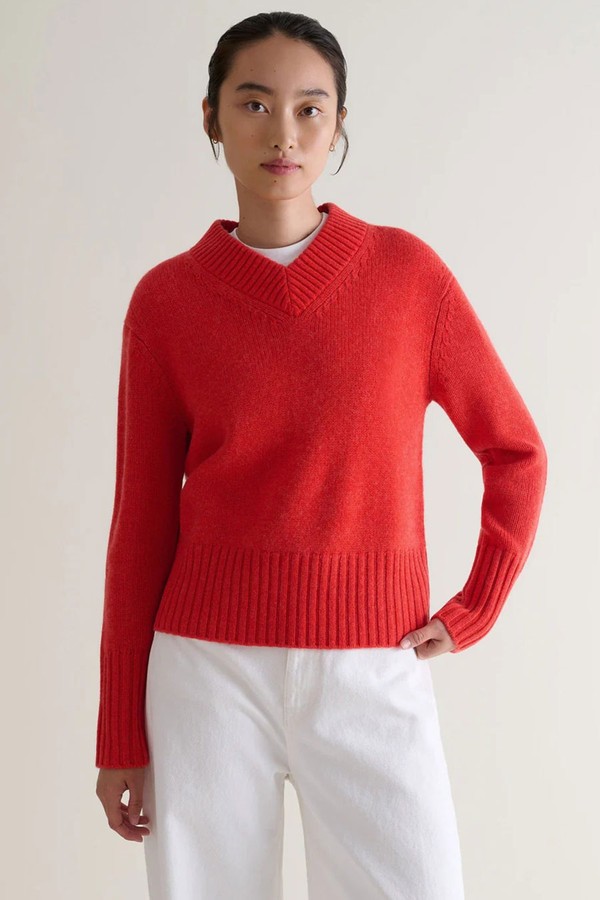Cashmere Merino V Neck Jumper from Rise & Fall