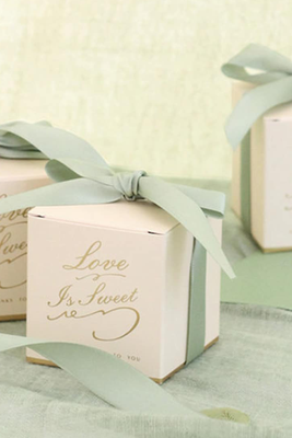 20 Box Mint Green Bronzing Wedding Favor Boxes from Le Lapin Saute