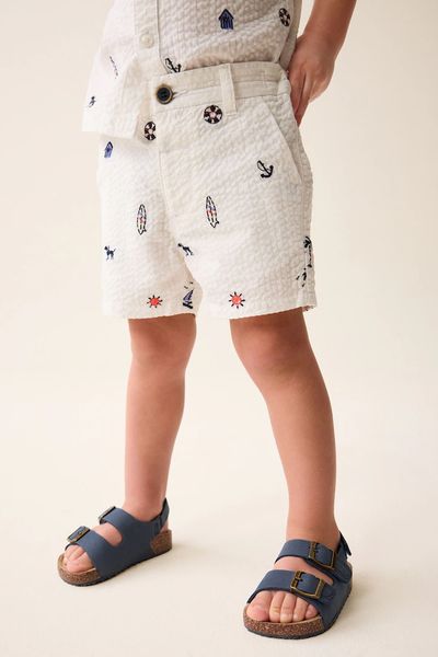 All-Over Embroidered Chinos Shorts