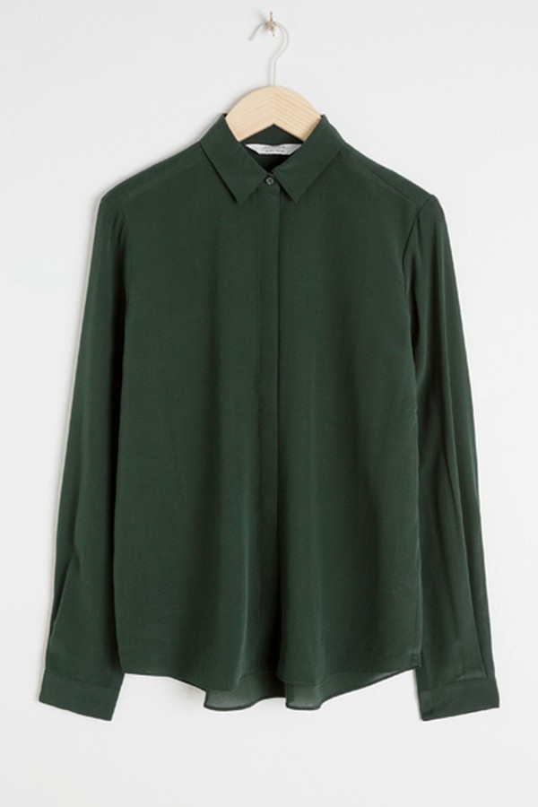 Straight Fit Silk Shirt from Stories
