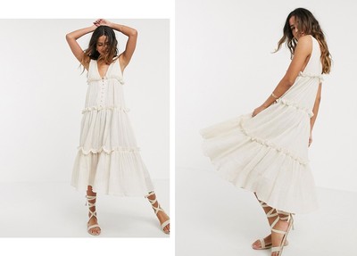 Button Front Tiered Midi Sundress, £28 | ASOS Design