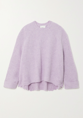 Lofty Brushed Ribbed Pointelle-Knit Sweater from Phillip Lim