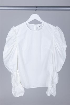 White Puff Sleeve Blouse from Edit
