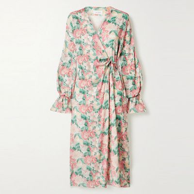 Floral-Print Silk-Blend Georgette Wrap Dress from Art Dealer