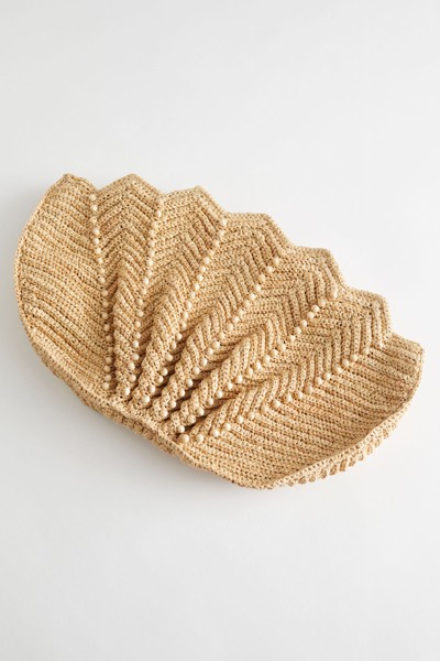 Crochet Straw Lotus Clutch from & Other Stories