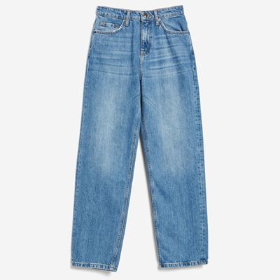 Mid Blue Straight Cropped Jeans from Topshop