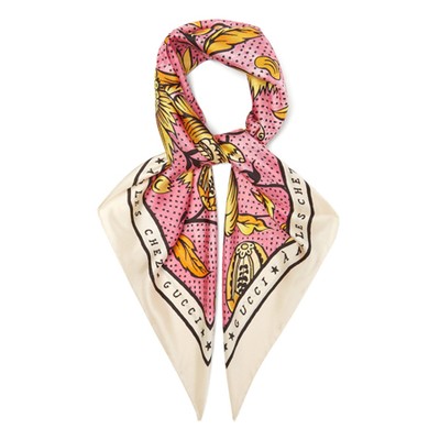 Á Arles chez Gucci Floral-Print Silk Scarf from Gucci