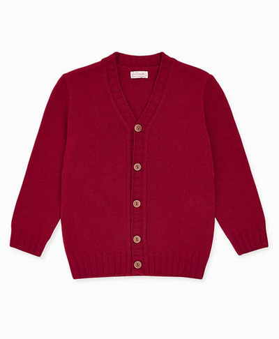 Burgundy Otto Boy Cardigan from La Coqueta