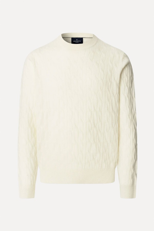 Lambswool Cable Crew-Neck Jumper from Hackett London