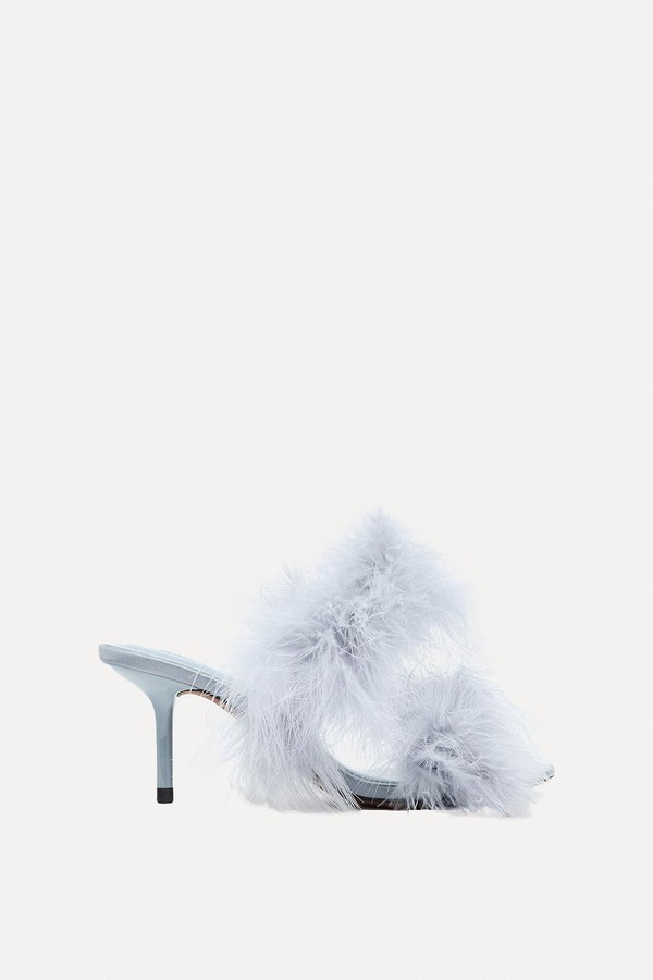 Feather Heeled Sandals from Zara