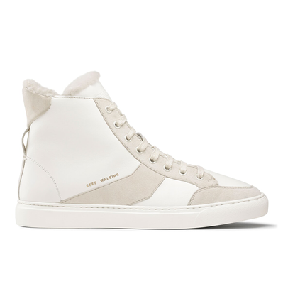 Winter Shearling-Lined Leather High Top Trainer from Me + Em