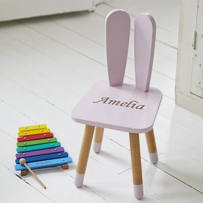 Personalised Pink Bunny Ears Chair