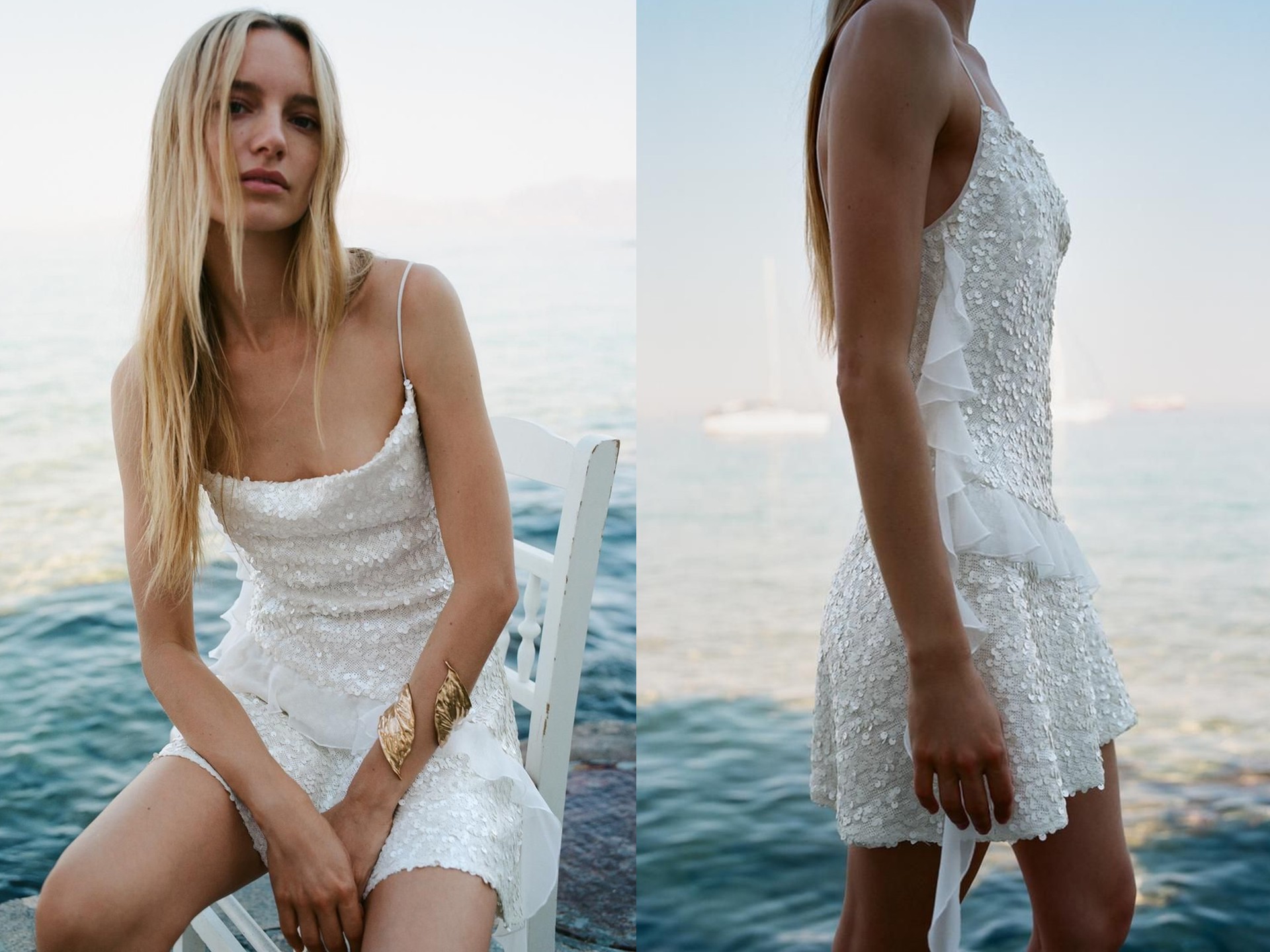 Sequinned Ruffle Mini Dress from Zara