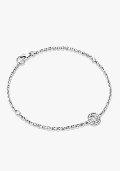 Secret Garden Keyway White Gold Charm Bracelet