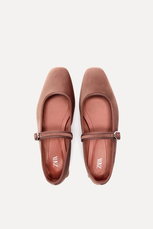 Velvet Flat Shoes from Zara