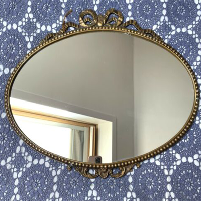 Vintage Cast Metal Wall Mirror