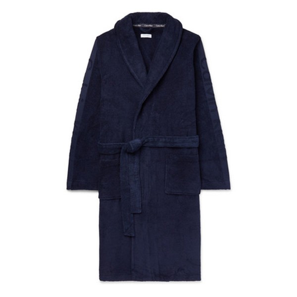 Logo-Jacquard Cotton-Terry Hooded Robe from Calvin Klein Underwear