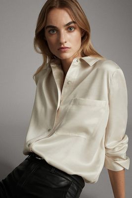 Satin Shirt With Pockets from Massimo Dutti