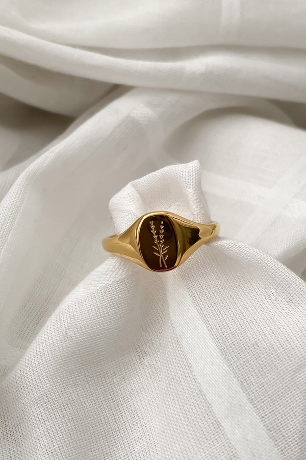 Engraved Lavender Signet Ring Engraved Lavender Signet Ring from Fashionqueen1801