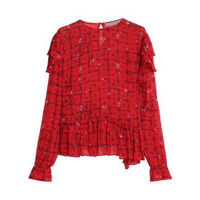 Bryoni Ruffle-Trimmed Floral-Print Crepe De Chine Blouse from Preen Line