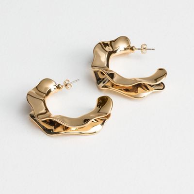 Rippling Wave Hoop Earrings from & Other Stories
