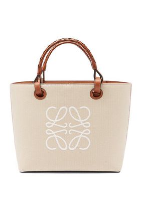 Small Anagram-Embroidered Canvas Tote Bag from Loewe