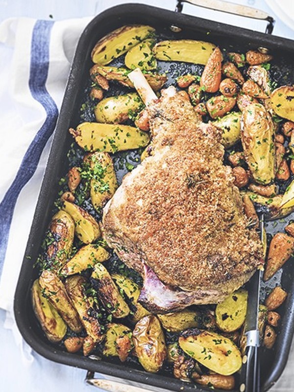 Leg Of Lamb With Crispy Italian Crust 