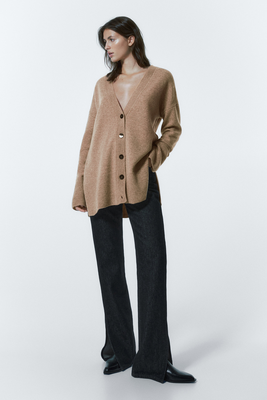 Wool & Cashmere Blend Cardigan With Buttons  from Massimo Dutti 