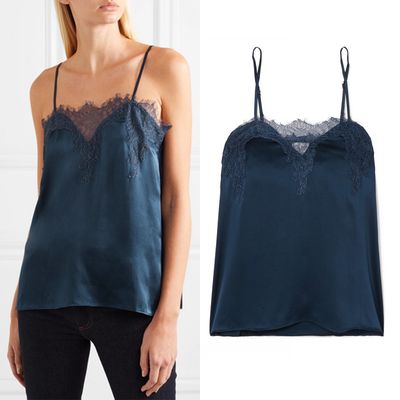 Sweetheart Silk-Charmeuse Camisole from Cami NYC