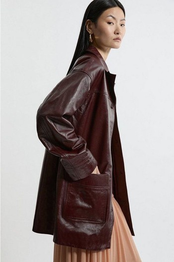 High Shine Leather Tailored Jacket