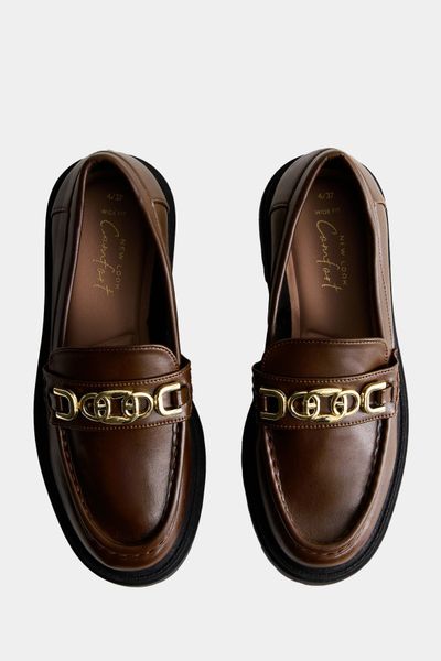 Wide Fit Chain Loafers