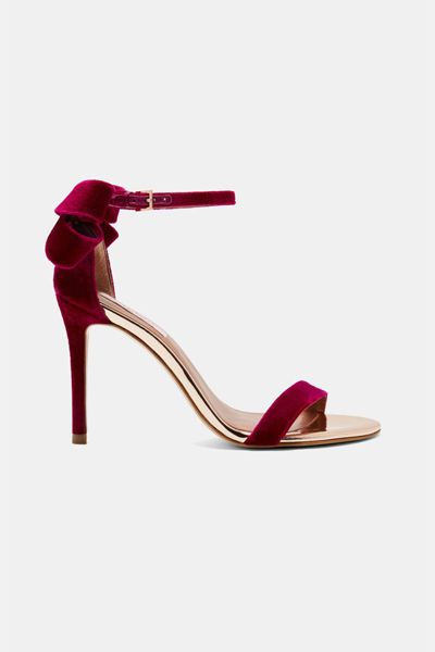 SANDALV Statement Bow Velvet Sandals