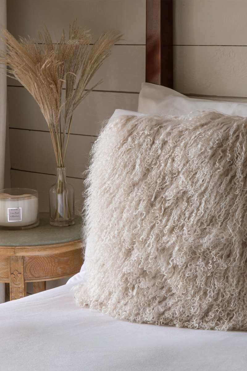 Tibetan Sheepskin Cushion from Hyde & Hare