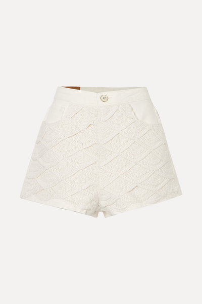 Crocheted Cotton & Denim Shorts  from Farm Rio 