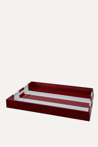 Striped Large Lacquered Ottoman Tray from Addison Ross