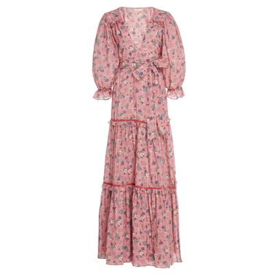Stormi Tiered Floral-Print Cotton Dress from LoveShackFancy