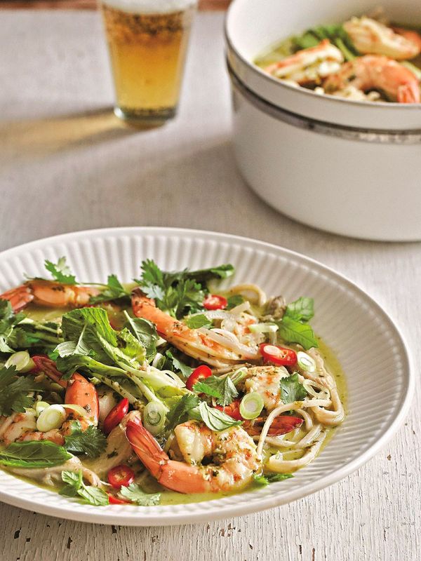 Prawn & Oyster Mushroom Noodle Soup