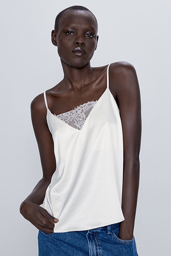 Lace Trimmed Camisole Top from Zara