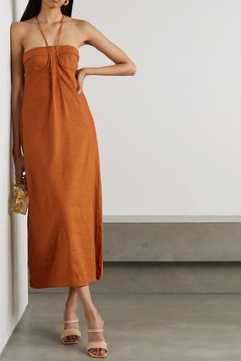 Breanna Open-Back Linen-Blend Maxi Dress from Cult Gaia