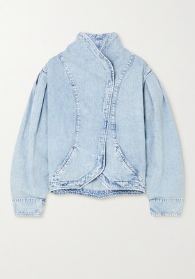 Pauline Cropped Acid-Wash Denim Jacket from Isabel Marant