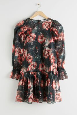 Rose Watercolour Mini Ruffle Dress from & Other Stories