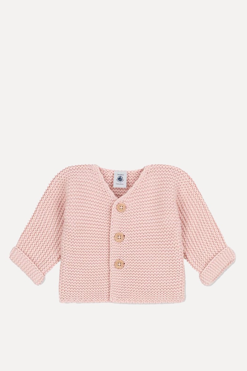 Moss Stitch Cotton Cardigan from Petit Bateau
