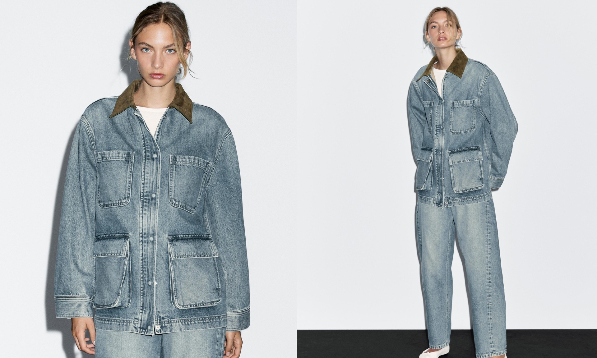 Denim Jacket With Pockets from Massimo Dutti