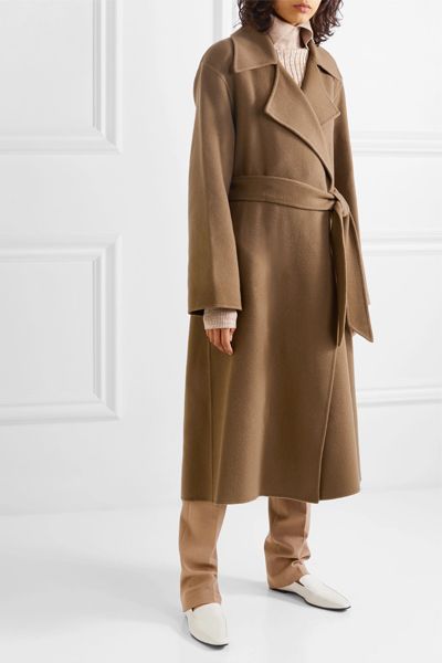 Efo Belted Cashmere & Wool-Blend Coat from The Row