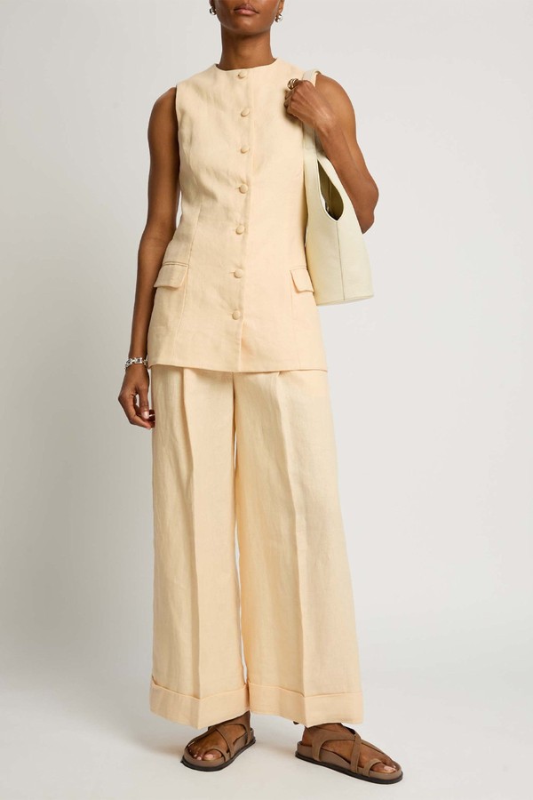 Clover Wide-Leg Linen Trousers from FAITHFULL