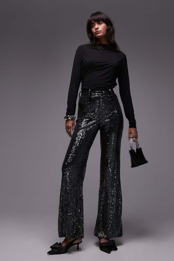 All Over Sequin Flare Trousers from & Other Stories